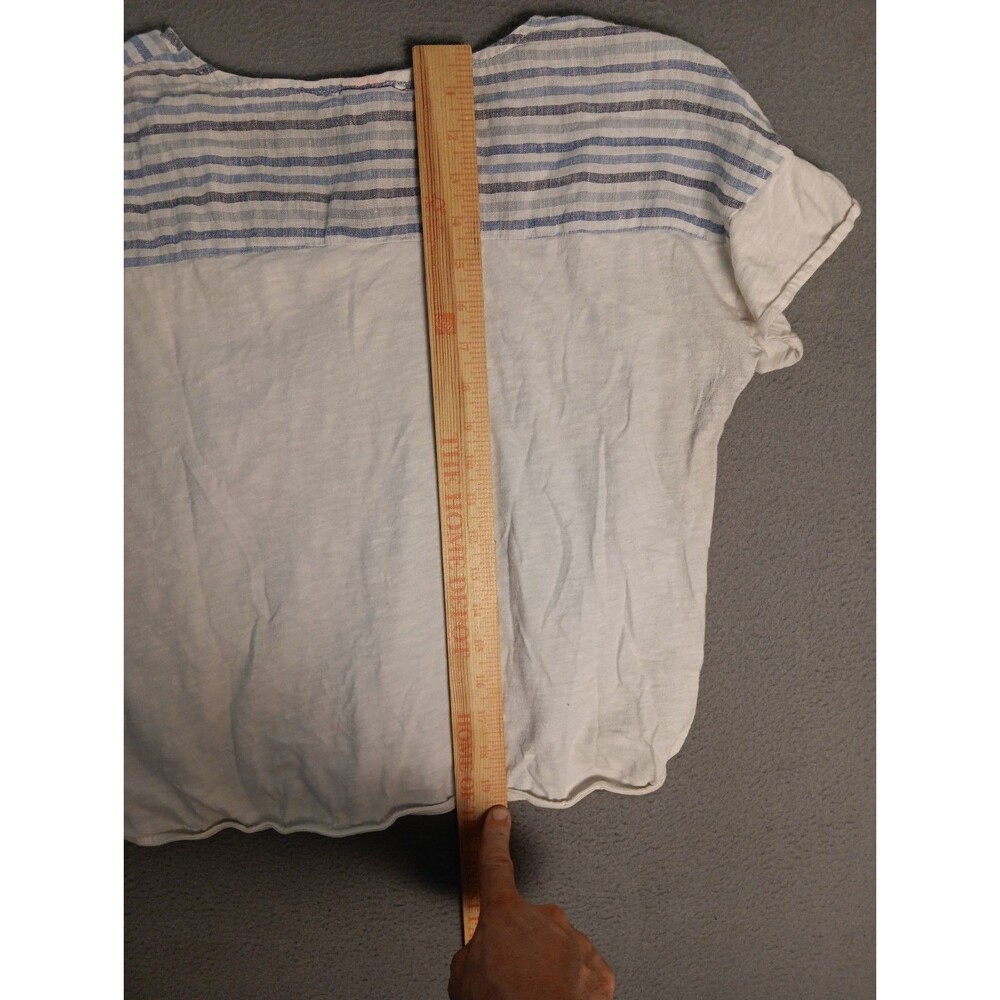Sita murt Women Blue Short Sleeve Top SIZE 42 (10) Cotton Linen Blend Resort - Picture 10 of 10